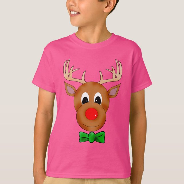 Camiseta Navidades renos divertidos con Bowtie (Anverso)