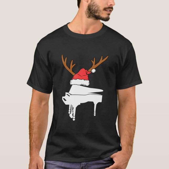 Camiseta Navidades renos Piano Navidades (Anverso)
