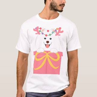 Camiseta Navidades renos saqueados en una caja de regalo