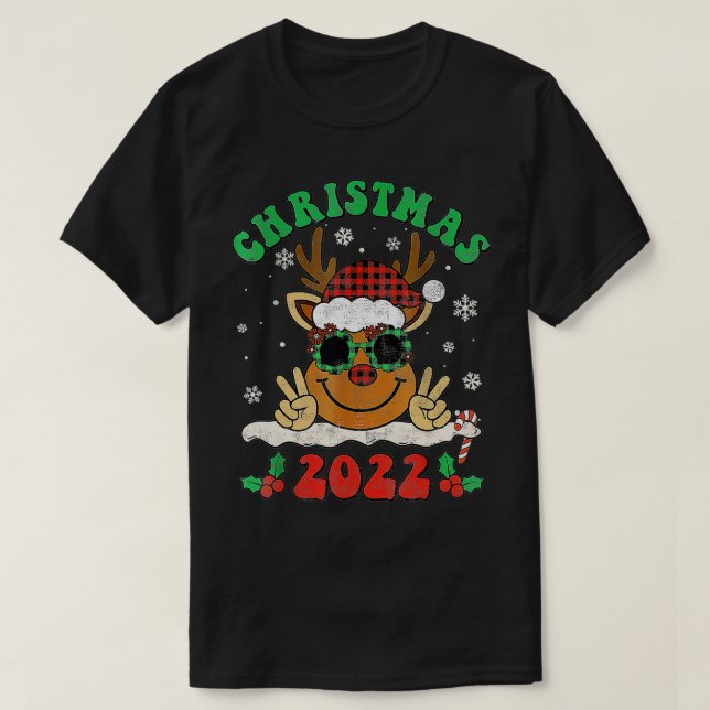 Camiseta Navidades Retro 2022 Reno de Buffalo Rojo Sa (Diseño del anverso)