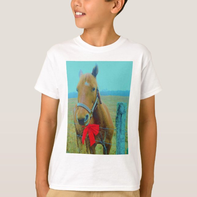 Camiseta navidades retro Caballo (Anverso)