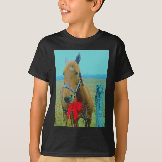 Camiseta navidades retro Caballo (Anverso)