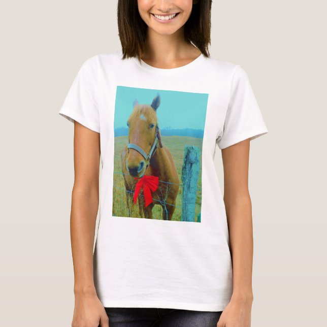 Camiseta navidades retro Caballo (Anverso)