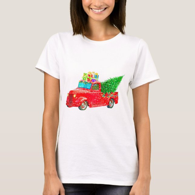 Camiseta Navidades Retro Car Holiday (Anverso)