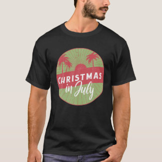 Camiseta Navidades Retro Con Problemas De Atardecer Y Palme