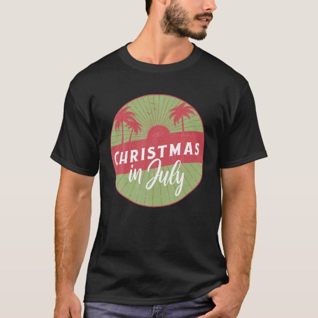 Camiseta Navidades Retro Con Problemas De Atardecer Y Palme (Anverso)