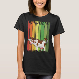 Camiseta Navidades Retro Cow Cute Group Coincidiendo con Xm