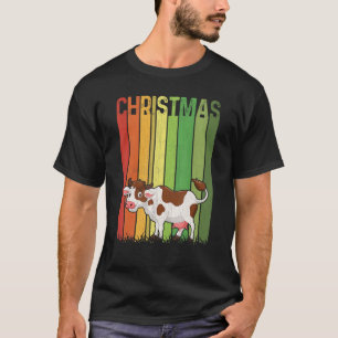 Camiseta Navidades Retro Cow Cute Group Coincidiendo con Xm