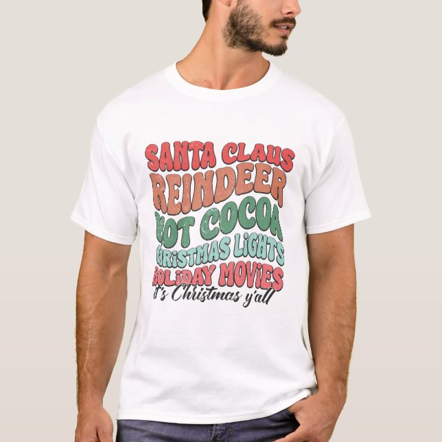 Camiseta Navidades Retro de Cacao Caliente de Renos de Sant (Anverso)