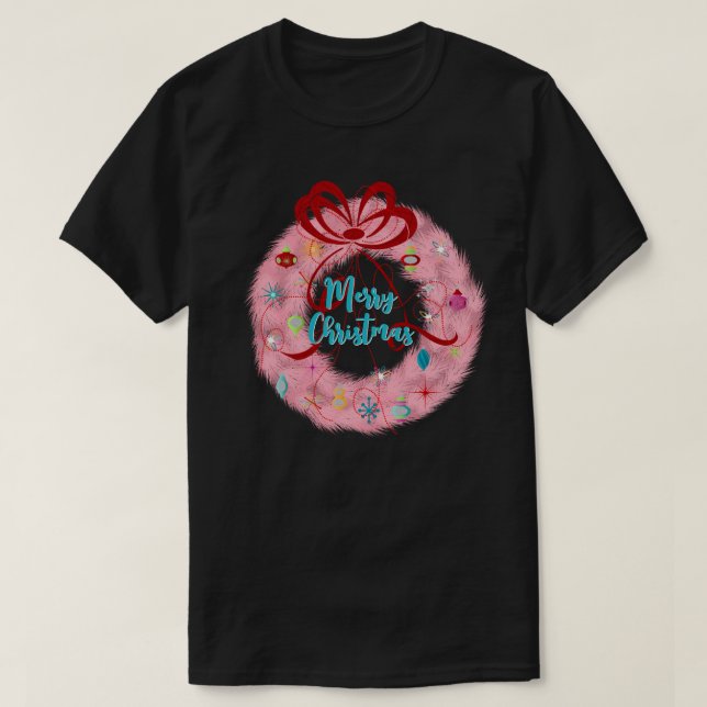 Camiseta Navidades retro de la guerra verde azulada (Diseño del anverso)