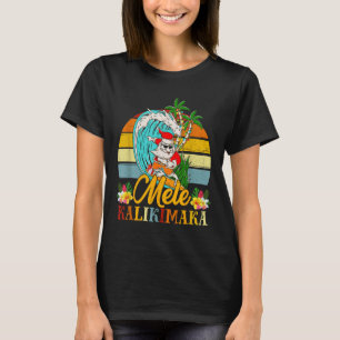 Camiseta Navidades Retro de Mele-kalikimaka Santa Shaka Haw