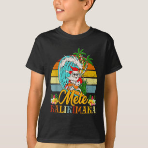 Camiseta Navidades Retro de Mele-kalikimaka Santa Shaka Haw