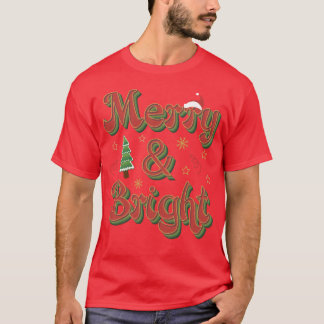 Camiseta Navidades Retro de Navidades Merry y Bright 2022 f