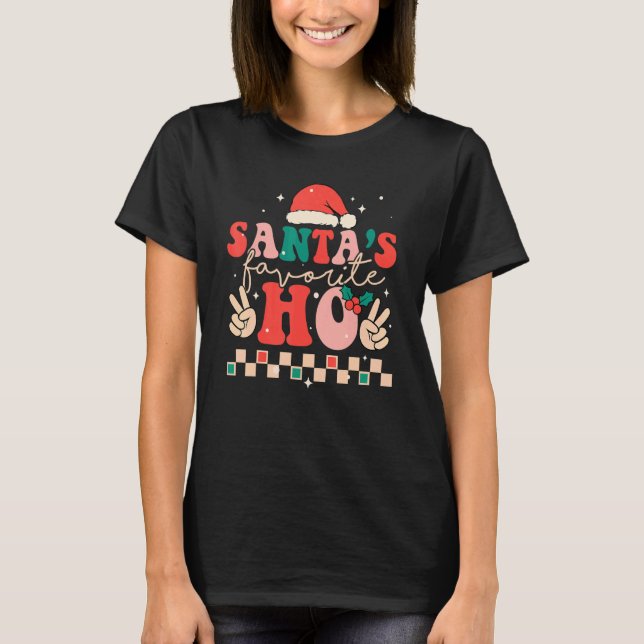 Camiseta Navidades Retro Favoritos De Santas Ho Santa Groov (Anverso)
