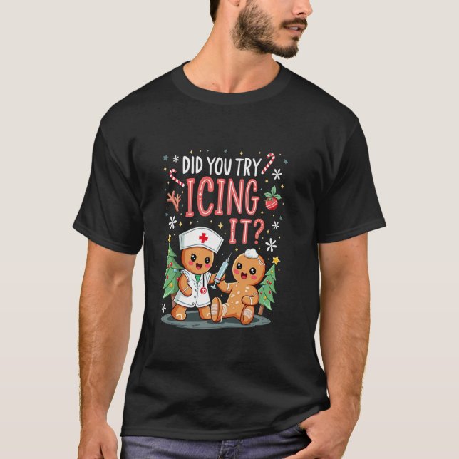 Camiseta Navidades Retro Gingerbread Escuadrón De Enfermera (Anverso)