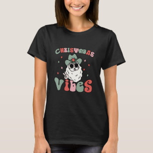 Camiseta Navidades retro groovic vibes la linda santa claus