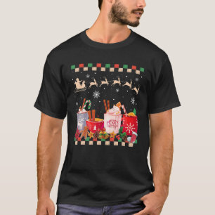 Camiseta Navidades Retro Groovy Café Cacao Caliente Inviern