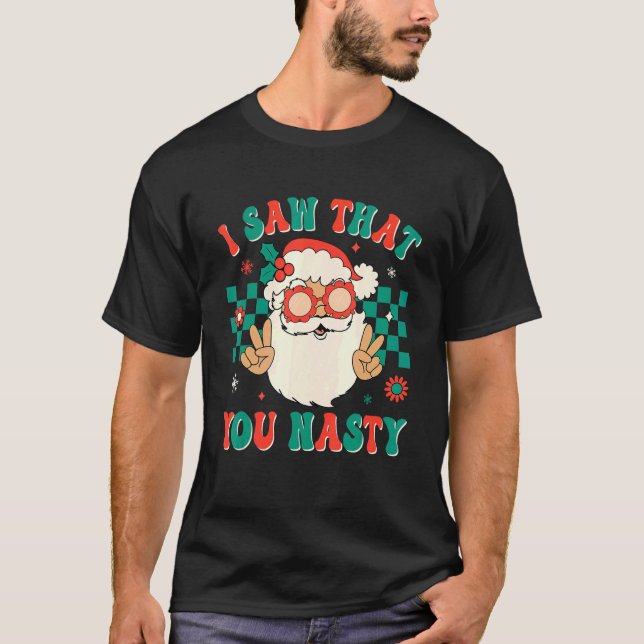Camiseta Navidades Retro Groovy Que Vi Que Eres Un Hippie D (Anverso)