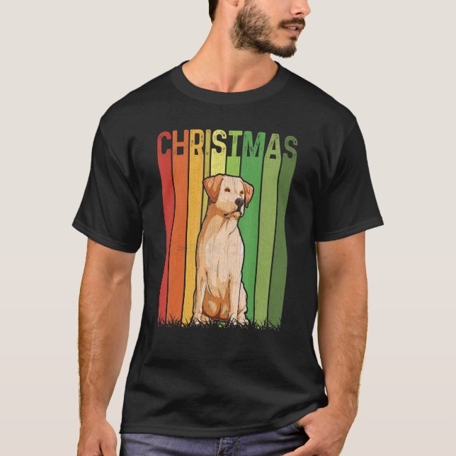 Camiseta Navidades Retro Labrador Grupo de Perros Coincidie (Anverso)