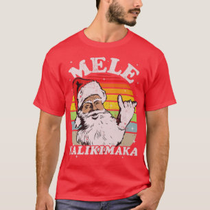 Camiseta Navidades retro Mele Kalikimaka Santa Shaka Hawaii