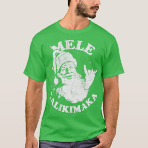 Camiseta Navidades retro Mele Kalikimaka Santa Shaka Hawaii