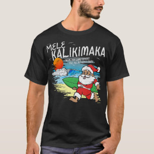 Camiseta Navidades retro Mele Kalikimaka Santa Shaka Hawaii