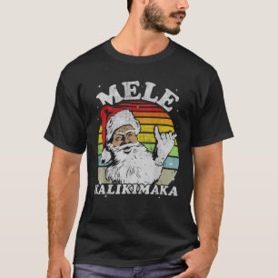 Camiseta Navidades retro Mele Kalikimaka Santa Shaka Hawaii