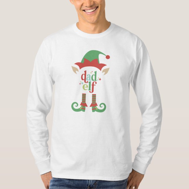 Camiseta Navidades Retro Pastel | Dad Elf | Familia (Anverso)