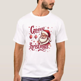 Camiseta Navidades Retro Santa - Groovy Holiday Style