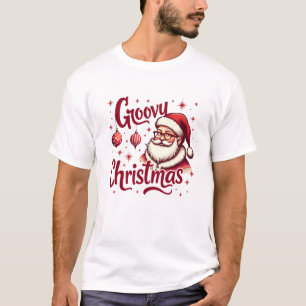 Camiseta Navidades Retro Santa - Groovy Holiday Style