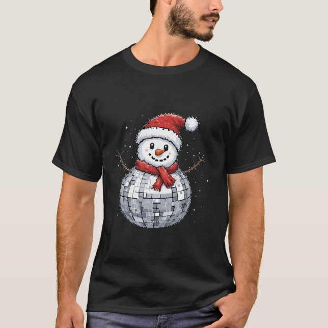 Camiseta Navidades retro Santa Hat Disco Ball (Anverso)