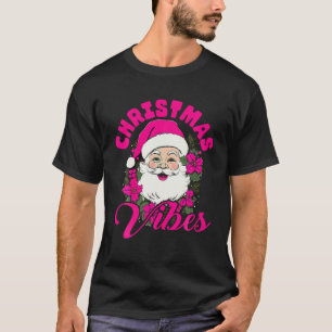 Camiseta Navidades retro vibes a Santa Claus rosado navidad
