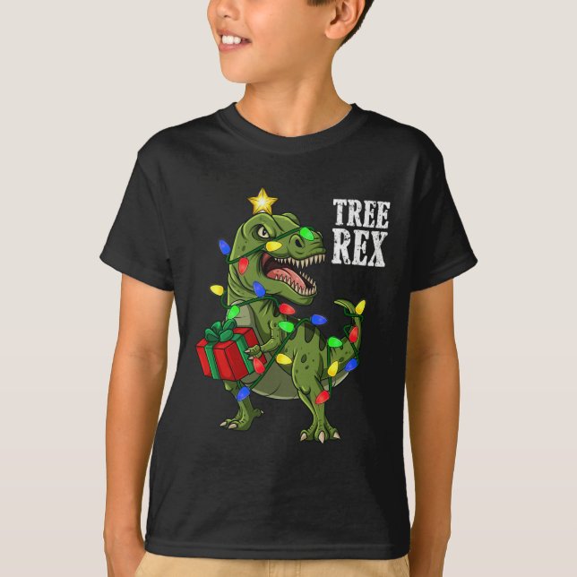 Camiseta Navidades Rex Chicas de Dinosaur Xmas G (Anverso)