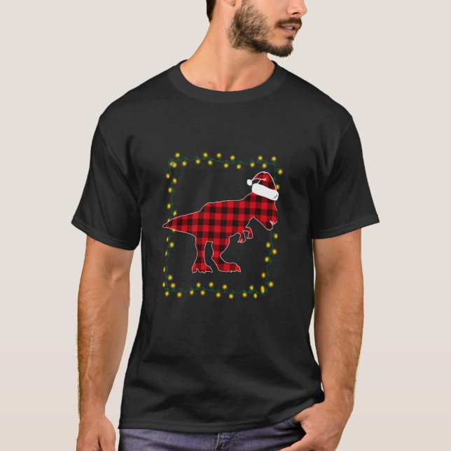Camiseta Navidades Rex de Dinosaurio Tic Encenden Pajamas (Anverso)