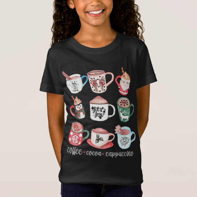 Camiseta Navidades ricas y graciosas tazas beben café de ca (Anverso)