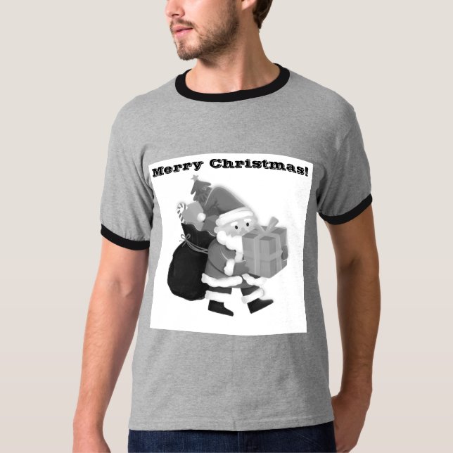 Camiseta Navidades Ringer Básicos Impreso Wish Gray/Black 2 (Anverso)