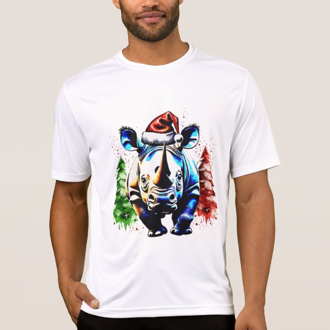 Camiseta Navidades rinocerontes lindos (Anverso)
