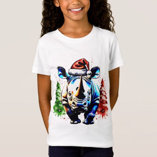 Camiseta Navidades rinocerontes lindos (Anverso)