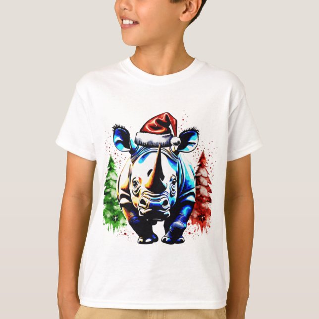 Camiseta Navidades rinocerontes lindos (Anverso)