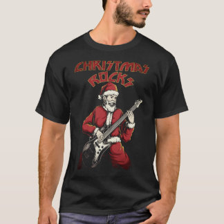 Camiseta Navidades Roccan Santa Con Guitarra