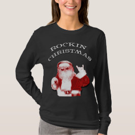 Camiseta Navidades Rockin modernos Santa Ladies T Shirt