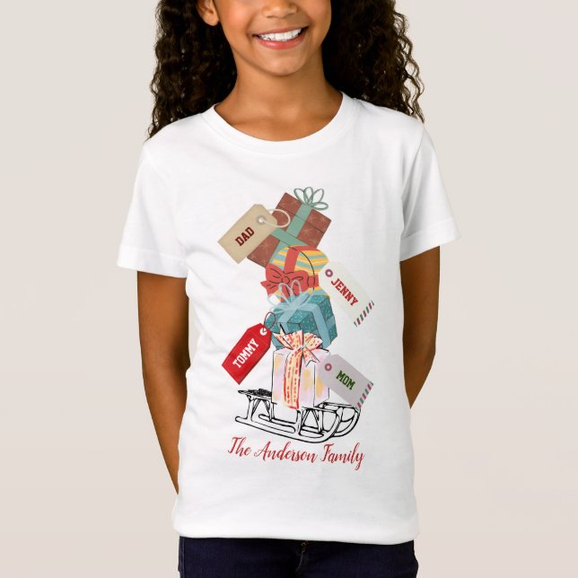 Camiseta Navidades rojos blancos Bonito clásica cosecha (Anverso)