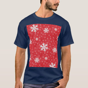 Camiseta Navidades rojos copos de nieve blancos invierno ro