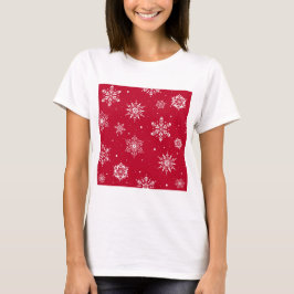 Camiseta Navidades rojos de copas de nieve
