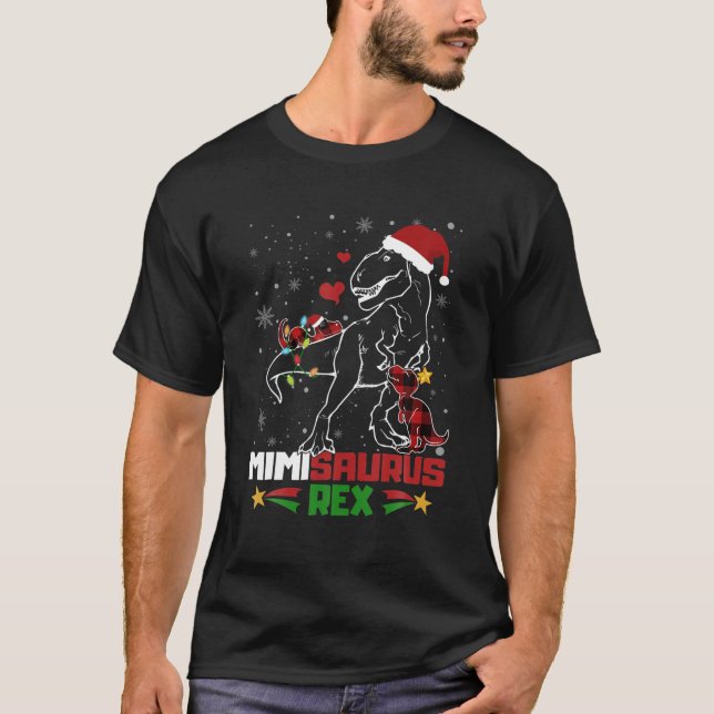 Camiseta Navidades rojos de dinosaurios de mal gusto (Anverso)