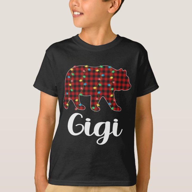 Camiseta Navidades rojos de plástico iluminan Gigi Bear Xma (Anverso)