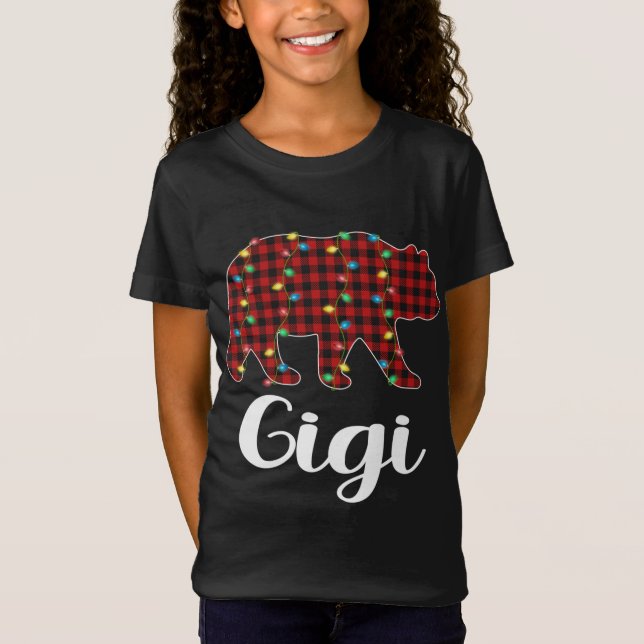 Camiseta Navidades rojos de plástico iluminan Gigi Bear Xma (Anverso)