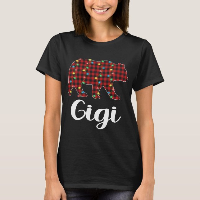 Camiseta Navidades rojos de plástico iluminan Gigi Bear Xma (Anverso)