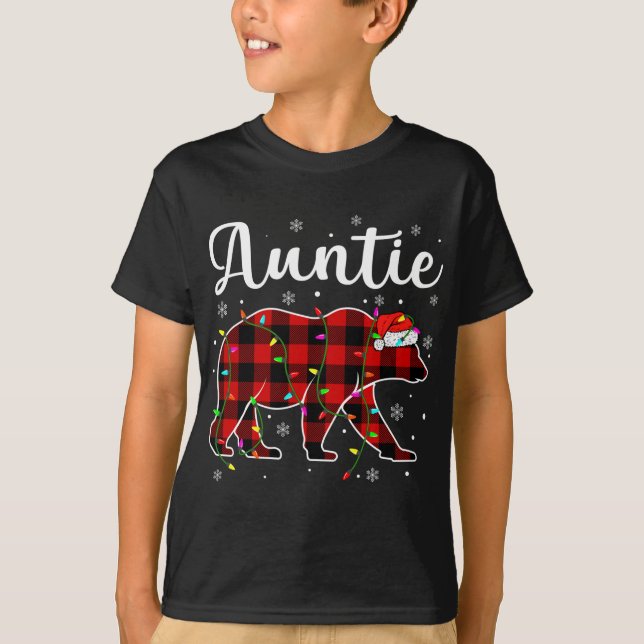 Camiseta Navidades rojos divertidos alumbran a la tía osos  (Anverso)