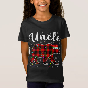Camiseta Navidades rojos graciosos iluminan al tío oso navi